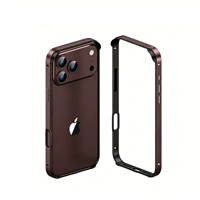 Coque de protection antichoc en silicone avec cadre métallique en aluminium pour iPhone 18 Pro Max 17 16 15 14 13 Pro Max