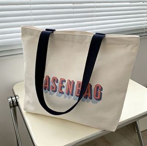 Bolsa de Mano de Lona de Algodón con Logotipo Personalizado al por Mayor para Mujer, Bolsa de Compras Cruzada con Diseño de Letras Personalizadas - Product Image 1
