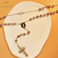 JML 2025 JML Nouveau Design Collier de Perles Charmes Chapelets Catholiques Collier en Forme de Y Sublimation Chapelet Avec Crucifix pour Hommes Femmes