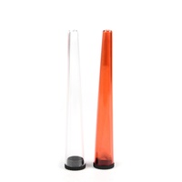 Tubes de rangement portables transparents scellés en gros 19*120mm, tubes coniques en plastique étanches pour cigares avec couvercles
