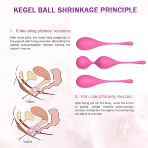 Silicone Kegel palle Set con sfere in acciaio per donne pavimento pelvico atleta vaginale sfere di serraggio impermeabile con 3 pesi - Product Image 5