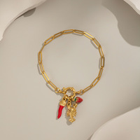 Européen Américain Tendance DIY Bijoux Accessoires Fraise Poivre Homard Bracelet pour Vacances Bord de Mer Mode Sexy Ne Se Décolore pas