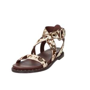 Carmela Women's Flat Sandal <b>White</b> Brown 37 Low <b>Heel</b> Strappy Design - Product Image 5