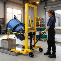 Chariot à tambour manuel avec hauteur de levage de 2000 mm et roues en caoutchouc/PU pour le levage et le transport de fûts en acier de 55 gallons/200 L en plastique