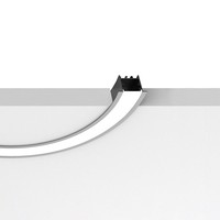 Profilé incurvé et chaîne en Aluminium à led encastrée, 35mm, personnalisation numérique, pour le bureau