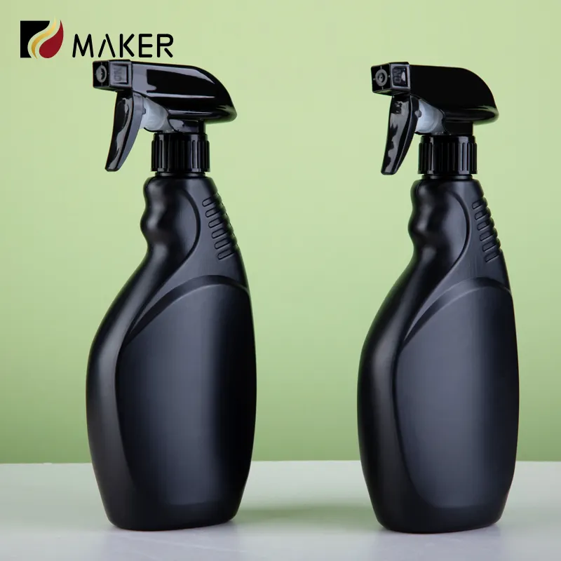 Empty Cleaner Trigger Spray Bottle Customized HDPE Matte Black Plastic Round Mini Trigger Alcohol Sprayer Fine Mist Spray Bottle