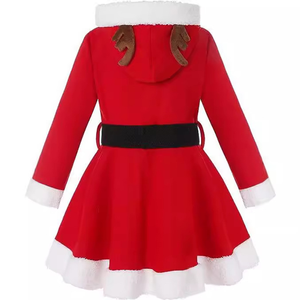 Vestido de abrigo polar de Feliz Navidad personalizado para niñas con traje y falda fiesta Cosplay Santa Claus Elk traje de Navidad para niños - Product Image 2