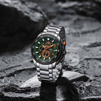 Reloj de Pulsera de Cuarzo para Hombre NAVIFORCE 8047S, Nuevo Diseño de China, de Bajo Costo con Correa de Acero, Resistente al Agua, Cronómetro, para Todo Tipo de Negocios