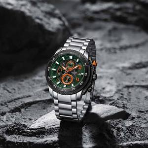 NAVIFORCE 8047S 새로운 디자인 중국 멘스 쿼츠 시계 저가 스틸 스트랩 물 저항 크로노 미터 모든 유형 비즈니스 손 시계 - Product Image 3