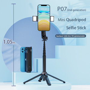Trépied pour <span class=keywords><strong>selfie</strong></span> stick, support de <span class=keywords><strong>selfie</strong></span> stick pliable de <span class=keywords><strong>4</strong></span> pieds, support de téléphone de bureau de 1,05 m - Product Image 2