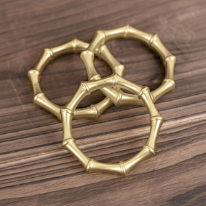 Anneaux en bambou doré mariage Halloween fêtes décoration de table ornements anneau de serviette en métal anneau porte-mouchoir décoratif dernier cri - Product Image 1