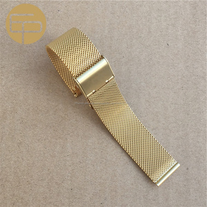 0.6mm fil léger logo personnalisé or de haute qualité maille en acier inoxydable bracelet pour <span class=keywords><strong>montre</strong></span> - Product Image 4