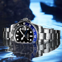 Мужские механические автоматические часы класса люкс Montre Homme, водонепроницаемые до 10 АТМ, из нержавеющей стали, с настоящим сапфировым стеклом, механизм GMT SL3032