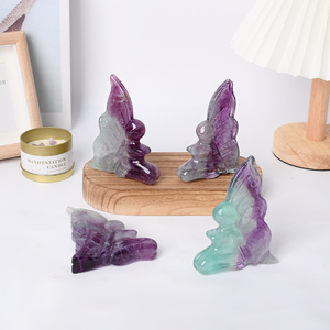 Figurines en cristal sculptées en fluorite violette, magnifiques sculptures de fée en quartz pour souvenirs, vente en gros - Product Image 3
