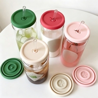 Couvre-tasse en silicone réutilisable de qualité alimentaire, anti-poussière, anti-fuite, antidérapant, portable, couvercle d'étanchéité pour tasse, tailles personnalisées disponibles