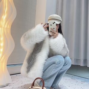 Cappotto Invernale da <span class=keywords><strong>Donna</strong></span> Elegante in Vera Pelliccia di Volpe Naturale Nuova <span class=keywords><strong>Moda</strong></span> all'Ingrosso - Product Image 2