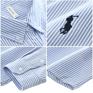 Camicie Oxford a Righe Polo Ricamate a Maniche Lunghe Camicia Casual da Uomo <span class=keywords><strong>Stile</strong></span> Business <span class=keywords><strong>Abbigliamento</strong></span> Ampio per Ufficio e Uso Quotidiano - Product Image 4