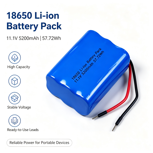 ODM 18650 3s2p 10.8V 11.1V 12V 5200mAh Rechargeable Lithium Ion Battery Pack for LED Light Customized Li-ion battery for Toy car