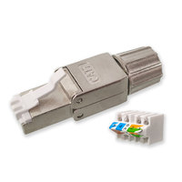 8P8C Ethernet CAT7 Toolless Plug RJ45 Konektor Bebas Alat Modular Plug Bebas Alat Berbahan Zinc Alloy Terlindungi Modular Plug