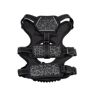 Arnés para perro, estilo chaleco, con corte en forma de rey, estampado de leopardo, reflectante, para razas medianas a grandes como el Shiba Inu - Product Image 4