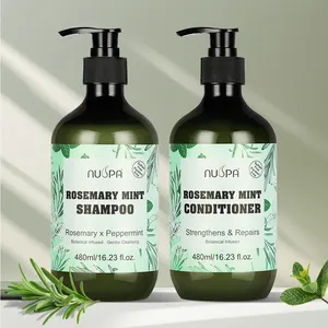 Marque privée NUSPA Shampooing sans sulfate pour le nettoyage doux et le renforcement des cheveux au romarin et à la menthe