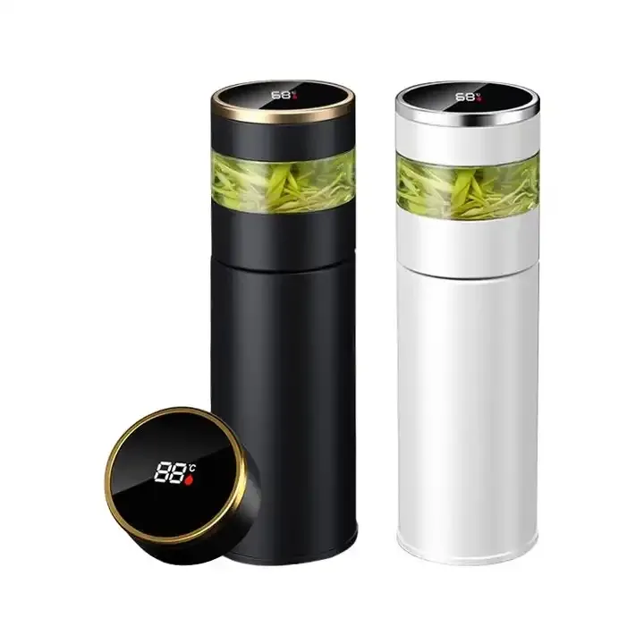 2024 Smart LED Stainless Steel Water Bottle New Product Ideas Intelligent Digital Display Vacuum Thermos Flask With Tea Infuser
