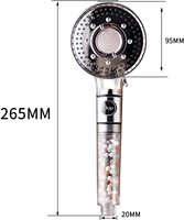 Douche à main moderne haute pression, design économe en eau, finition chromée, filtre en pierre, garantie 3 ans, fixation murale pour salle de bain