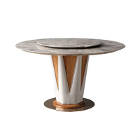 Ensemble de table et de chaises à manger modernes en bois stable, convertible, pour hôtel, villa, maison, avec bord poli