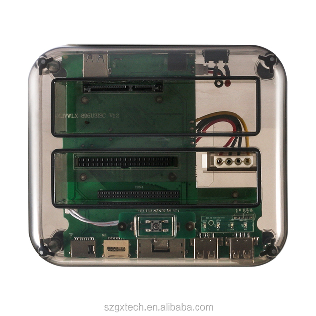 Multifunction Transparent Plastic HDD Enclosure Box 2.5/3.5 Inch SATA IDE 3 Bay USB 3.0 Docking Station