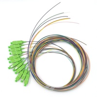 0,9mm fibra Pigtail SC APC fibra óptica Pigtail Buldle 12 Color Pigtail 12 Core SC/APC conector SM
