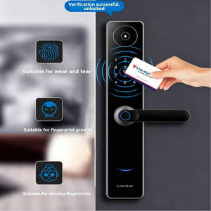 Serrure <span class=keywords><strong>de</strong></span> porte intelligente compatible avec l'application Tuya, stockage sur le cloud, sécurité intelligente, alliage d'aluminium, empreinte digitale, carte, mot <span class=keywords><strong>de</strong></span> passe, clé - Product Image 1