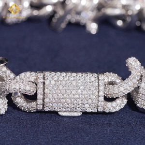 Bracelet en diamant de laboratoire Zuanfa, design filaire tendance, chaîne cubaine, collier et bracelet pour homme, diamant glacé, argent 925 - Product Image 5
