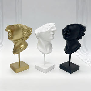 Sculpture en résine de visage brisé artistique, imitation plâtre, 3 couleurs, figure grecque/tête de David, cadeau d'affaires, ornement de bureau, artisanat - Product Image 3