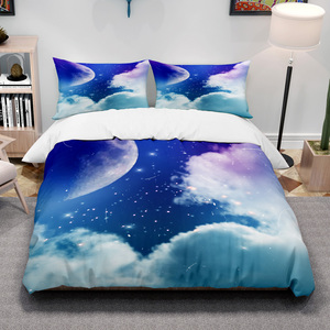 Lujo 3D Digital impreso cielo estrellado funda nórdica juegos de tela personalizada tamaño al por mayor niños colcha individual juego de cama hogar - Product Image 5
