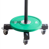 Support de rangement mobile pour haltères et barres SM avec roulettes lisses – Support de plaques de poids peu encombrant pour salle de sport
