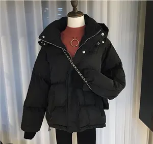 2021 겨울 자켓 코트 여성 따뜻한 코튼 패딩 짧은 파카 빵 스타일 새로운 가을 패션