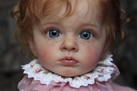 NPK 24 pouces déjà fini poupée peinte à la main réaliste frecked 3D peau douce en Silicone fille bébé Reborn poupées
