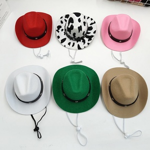 Chapeau de cowboy occidental Baboney avec motif de dessin animé pour fête d'anniversaire, protection solaire toutes saisons, mini chapeau en feutre pour chiens et chats - Product Image 2