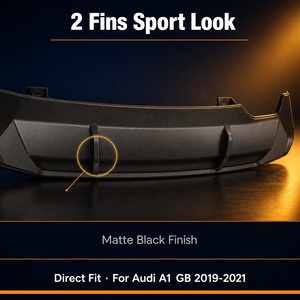 Difusor Trasero de 2 Aletas para <span class=keywords><strong>Audi</strong></span> <span class=keywords><strong>A1</strong></span> GB 2019 2021, 82A807421ARU6, PP, Negro Mate, Reemplazo Directo - Product Image 2