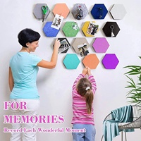 15 panneaux d'autocollants hexagonaux en feutre avec 120 punaises pour la maison, le bureau, la salle de classe, la décoration murale de dortoir