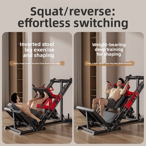<span class=keywords><strong>Appareil</strong></span> d'entraînement des <span class=keywords><strong>jambes</strong></span> multifonctionnel, pédale inversée et hack squat tout-en-un, machine de fitness à domicile - Product Image 3