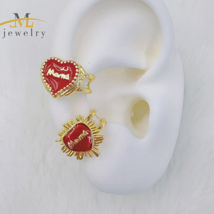 <span class=keywords><strong>Orecchini</strong></span> a Clip JML Placcati Oro 14k per Donne, Cuore Rosso, Pepita d'Oro, Fiore Trendy per la <span class=keywords><strong>Festa</strong></span> <span class=keywords><strong>della</strong></span> <span class=keywords><strong>Mamma</strong></span> - Product Image 6