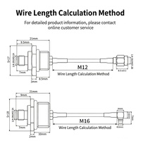 Câble coaxial RG316 étanche SMA mâle-femelle M10 M12 M16 à travers-étaiement, 0,1M à 0,3M, 50 Ohms, DC6GHz pour routeur AP