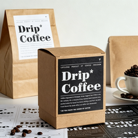 Boîte à café en papier kraft avec logo personnalisé, boîte en carton pliable pour sachets de café à suspendre et emballages de café