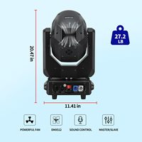 DJ Prism 295W Luz con cabezal móvil 14R Sharpy Beam RGBW LED Luz de escenario Emisión 13 Gobos 14 DMX512 Control para fiestas de escenario