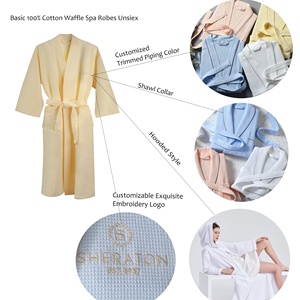 Wholesale 100% Luxury Cotton <strong>Waffle</strong> <strong>Robe</strong> for Sheraton Hotel Quality Hospitality Grade <strong>Waffle</strong> Bathrobe Unisex Kimono <strong>Waffle</strong> <strong>Robe</strong> - Product Image 4