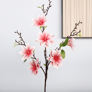 Qihao 3D 6-Head Magnolia <b>Artificial</b> Flower 87cm High Simulation Wedding Indoor Decoration - Product Image 4