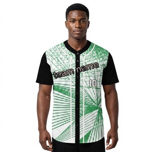 Maillot de baseball personnalisé sublimé, impression sublimée, polyester respirant, manches courtes, boutons sur le devant, nom et numéro de l'équipe, haut de softball - Product Image 1