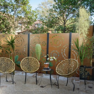 Panneau de clôture de jardin en acier Corten découpé au laser effet patine, <span class=keywords><strong>design</strong></span> rustique australien, treillis de pelouse, écrans d'intimité et séparateur autoportant - Product Image 3