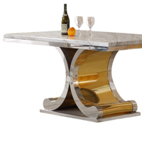 Offre spéciale table à manger italienne moderne en marbre ensembles de table à manger en marbre 6 places